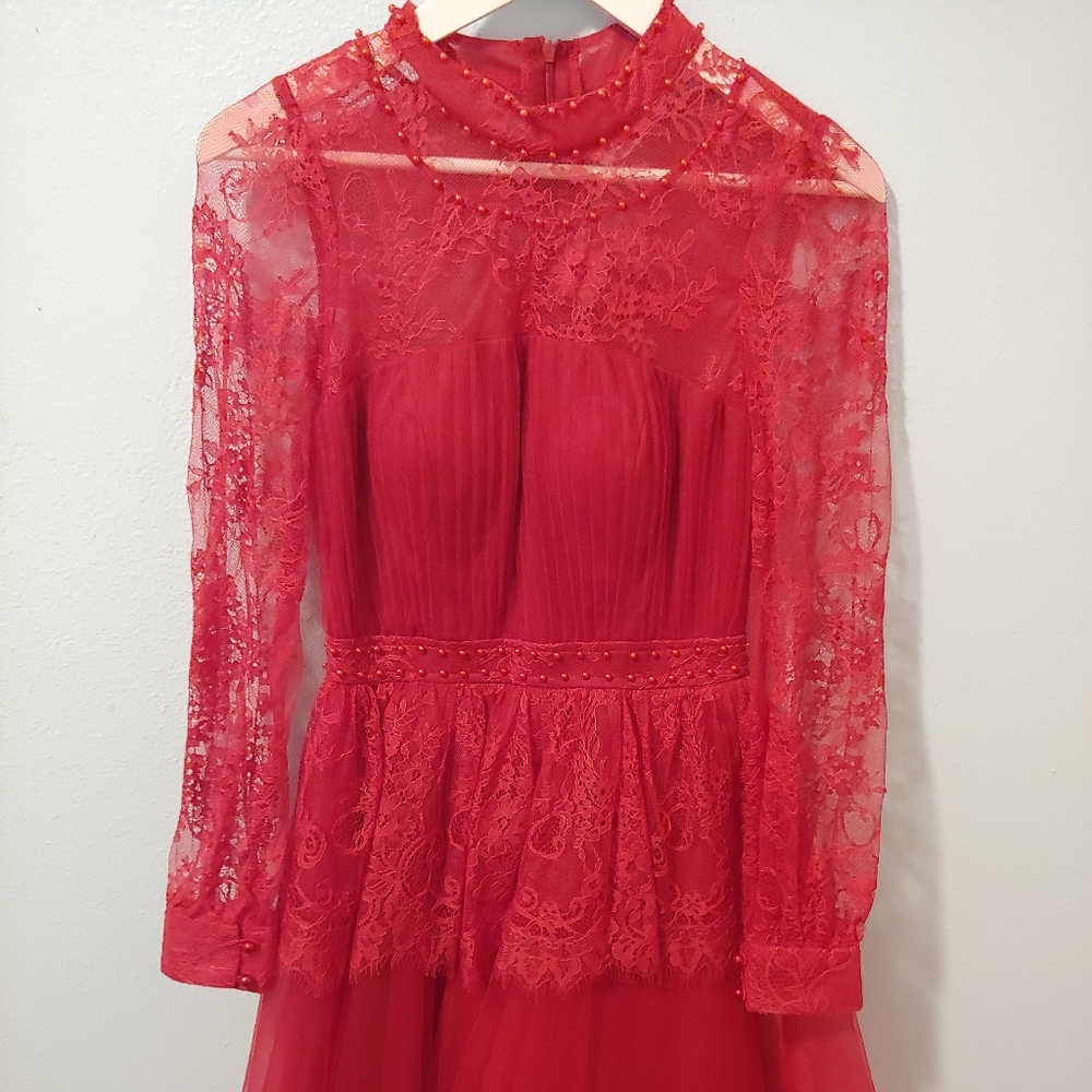 Enchanted Red Prom Quinceanera Wedding Event Dress
